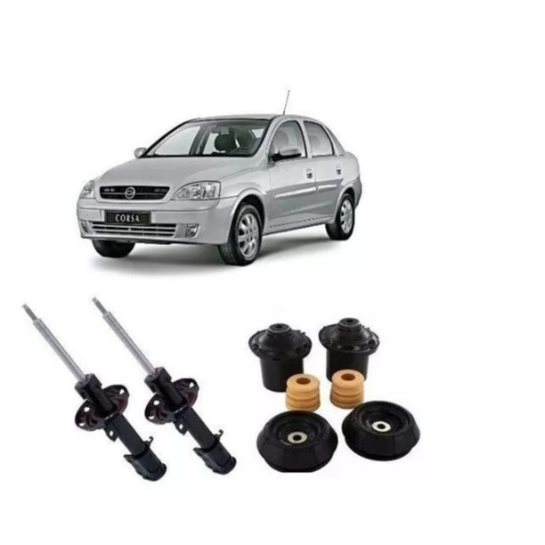 Par Amortecedor+ kit Suspensão Corsa Sedan Maxx Joy Premium