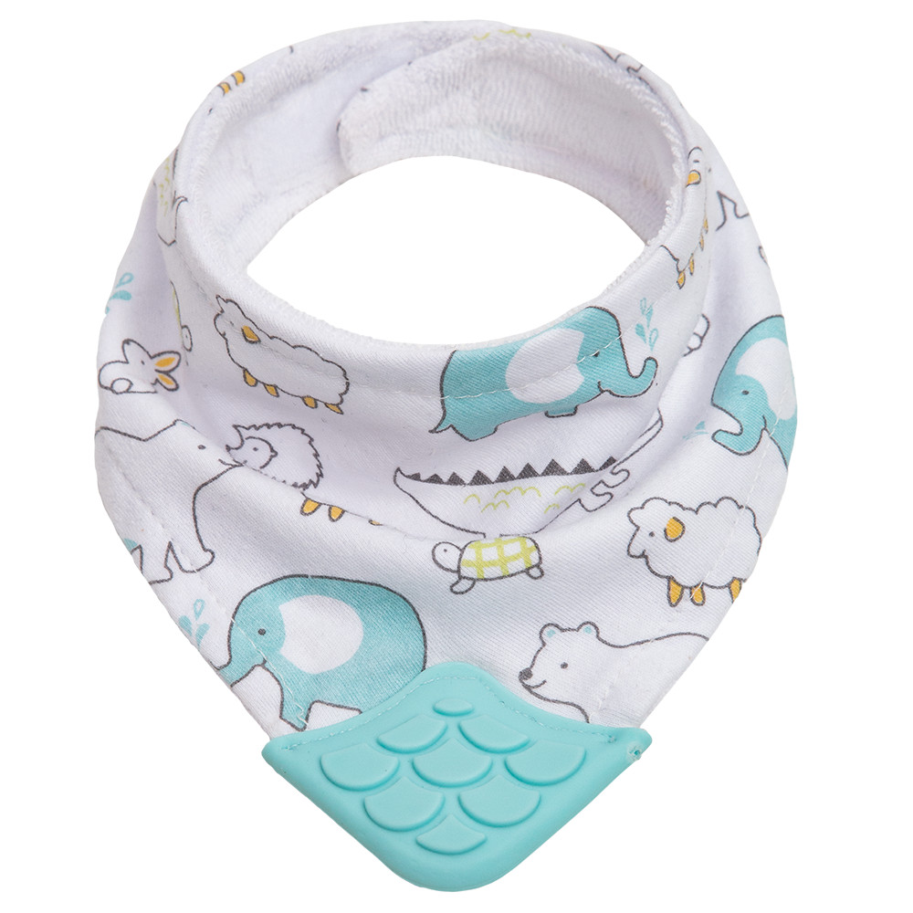 Bandana Buba com Mordedor em Silicone Animais Azul