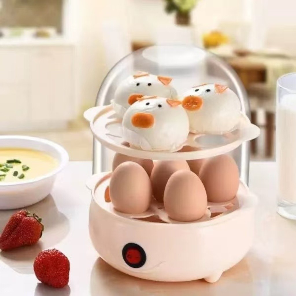 Cozedor de Ovos Elétrico Portátil Cozinha à Vapor 110V Cor Aleatória Uma Camada/Camada Dup...