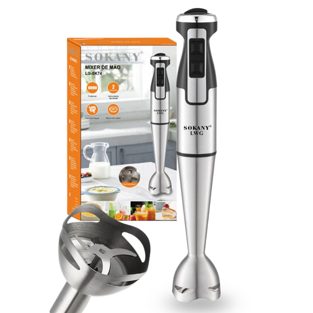 Mixer de Mão Sokany LG-SK74-1 Inox 1000W com 2 Velocidades – 110V e 220V em Oferta na Shopee