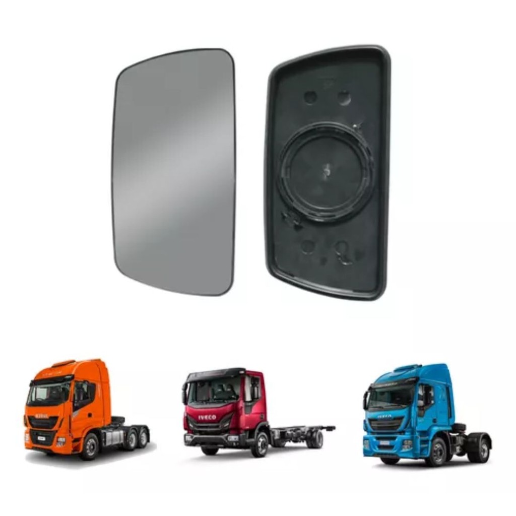 Base com Vidro Espelho Retrovisor Inteiro Iveco Hi-Way / Tector / Stralis / Trakker / Hi-Road / Cursor LE/LD