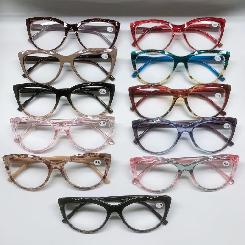 Kit c/2 Óculos de grau Leitura pra Perto Feminino  +1,00 ate +4,00 Modelo diamante 3D Gatinho Sofisticado mulher em Oferta na Shopee