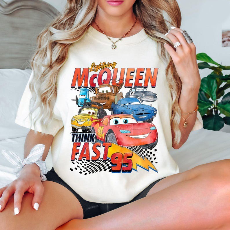 Camiseta Feminino Cars Lightning McQueen Tshirt Carro Blusa Unissex Algodão Premium Streetwear Envio Imediato em Oferta na Shopee
