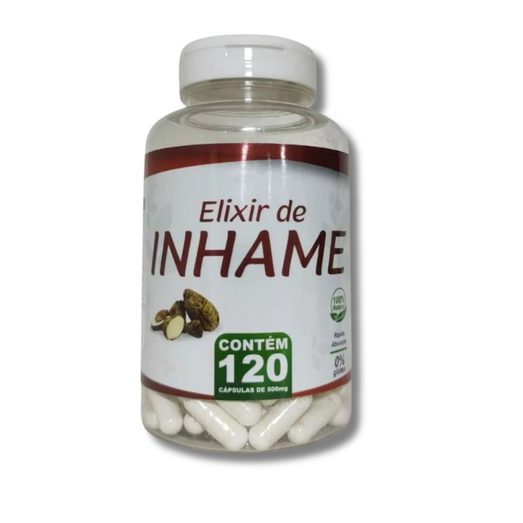 Elixir de Inhame - 100% natural -120 Cápsulas de 500 mg - Kit com 1,2 e 3 Potes NatuErvas em Oferta na Shopee