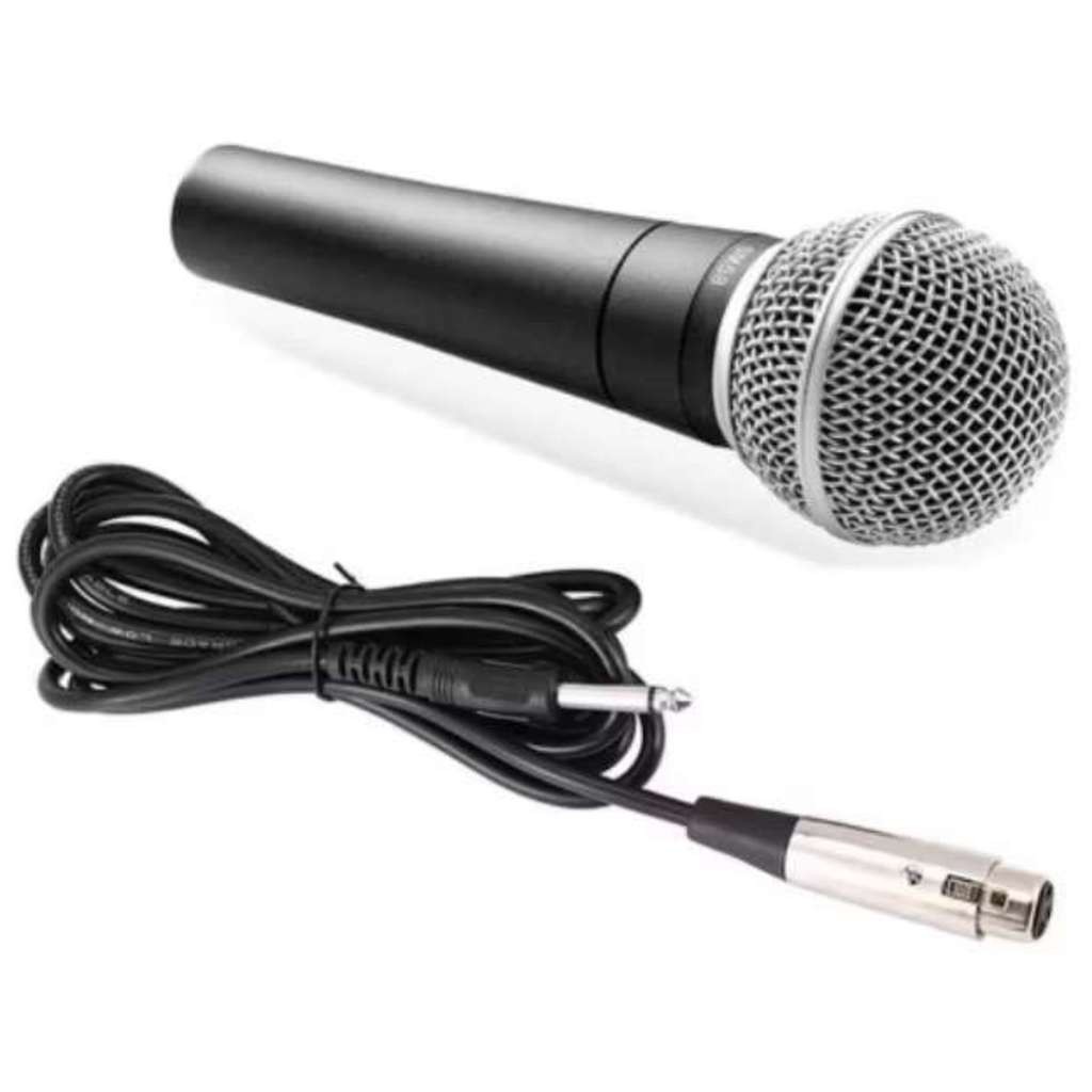 Microfone Profissional Sm58 Com Cabo 5 Metros Chave Liga E Desliga Alta Sensibilidade Karaokê Lapela em Oferta na Shopee