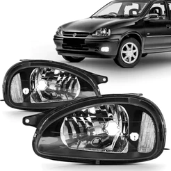 Farol Corsa 2001 2002 2003 2004 2005 2006 2007 2008 Carcaça Preta Máscara Negra