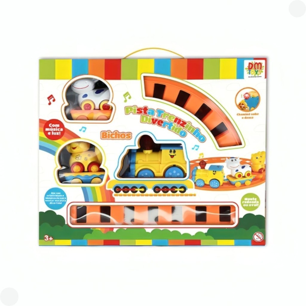 Trenzinho Bich Com Som e Luz E Animais DMT6790 - Dm Toys - Mom & Baby