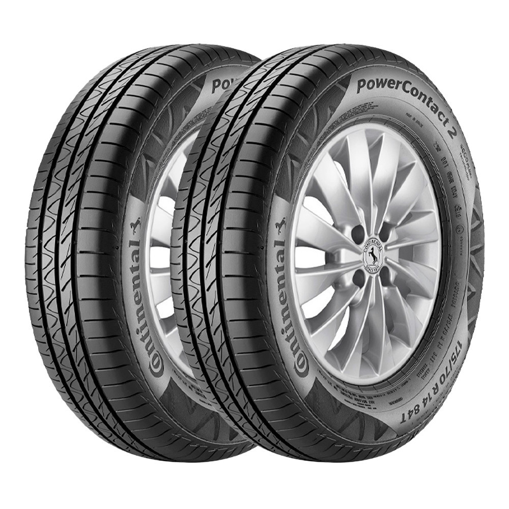 Jogo 2 Pneus Continental Aro 15 PowerContact 2 195/60R15 88H - Spare Parts and Accessories for Vehicles