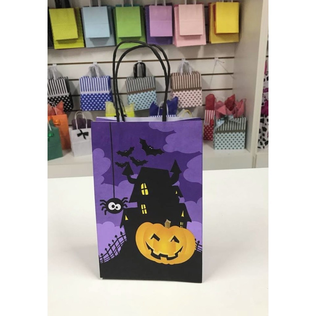 Sacola para Lembracinha do Halloween  Kraft  - Ref 4556 -  13,5 cm x 8cm x 19 cm  - 10 unidades - Rizzo - Stationery