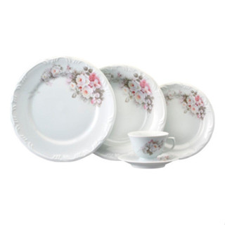 Jogo Jantar Chá Eterna 60 Peças Porcelana Schmidt 12 Pessoas em Oferta na Shopee