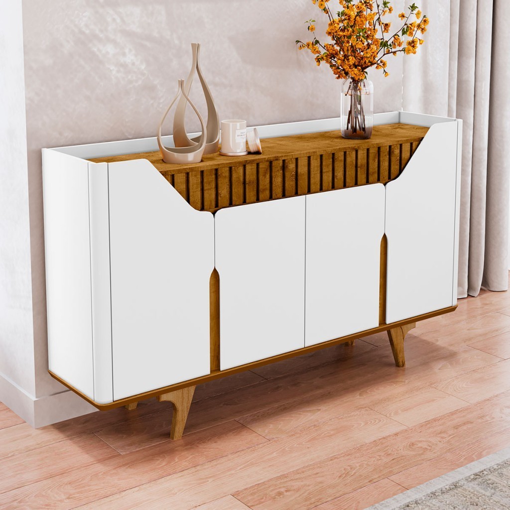 Balcão Buffet Tamisa 4 Portas Ripado - Home & Living