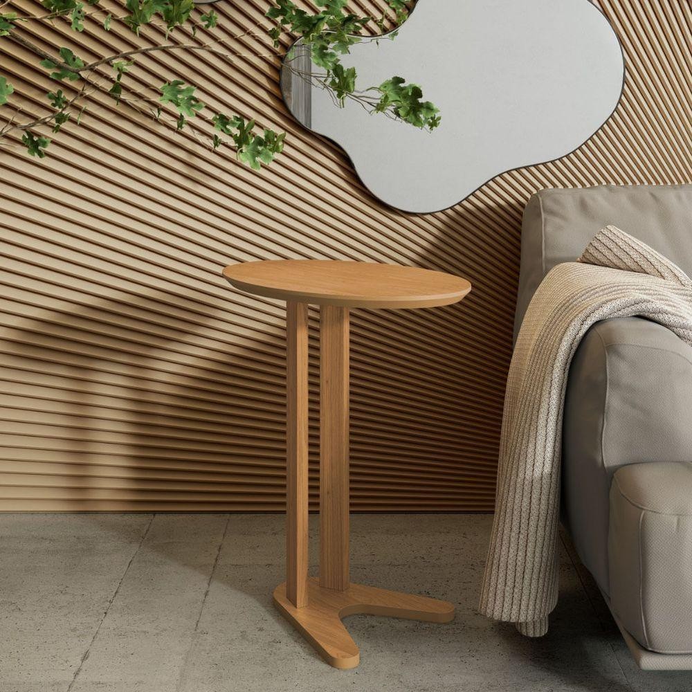 Mesa Lateral Em Mdf 60 Cm Freijó Tb604 Jj Dalla Costa - Home & Living