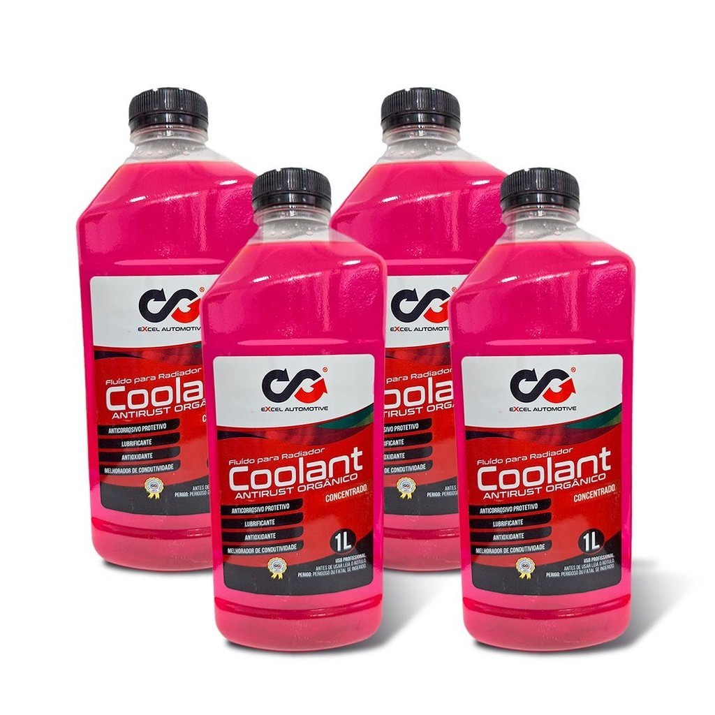 Aditivo Coolant Antirust Orgânico Concentrado Rosa 4L
