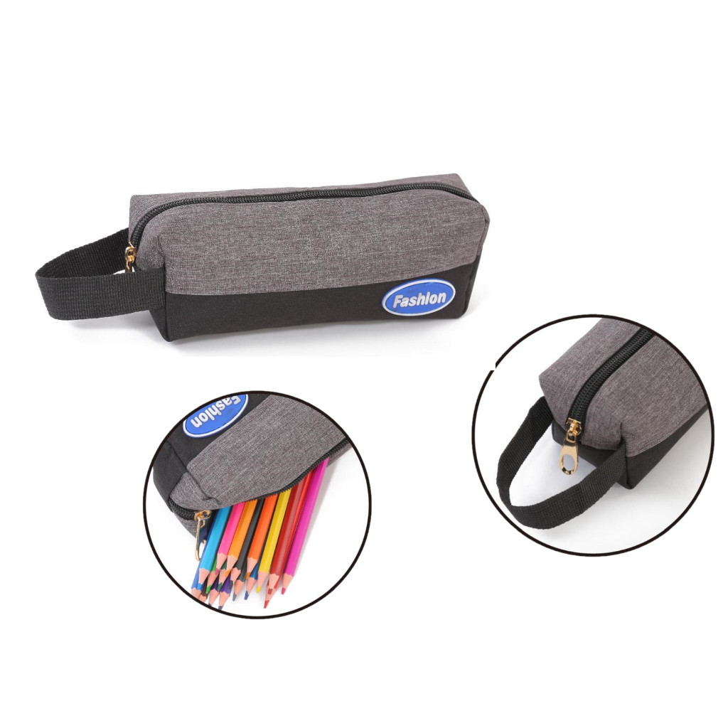 Estojo Escolar Necessaire Nylon Unissex Feminino Masculino Lápis Caneta Q002 VT em Oferta na Shopee