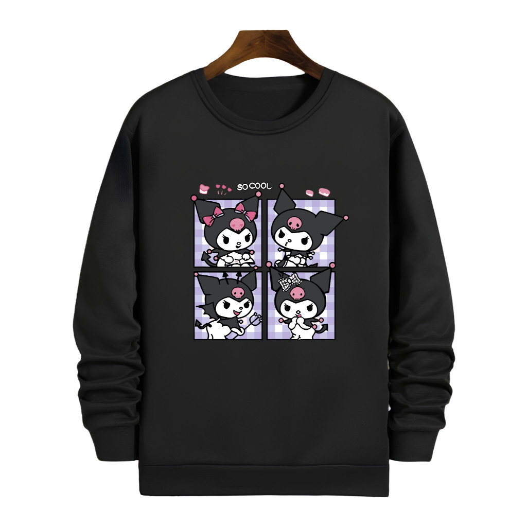 Moletom Careca Blusa Feminina Estampa Anime Hello Kitty Kuromi Fofo Algodão