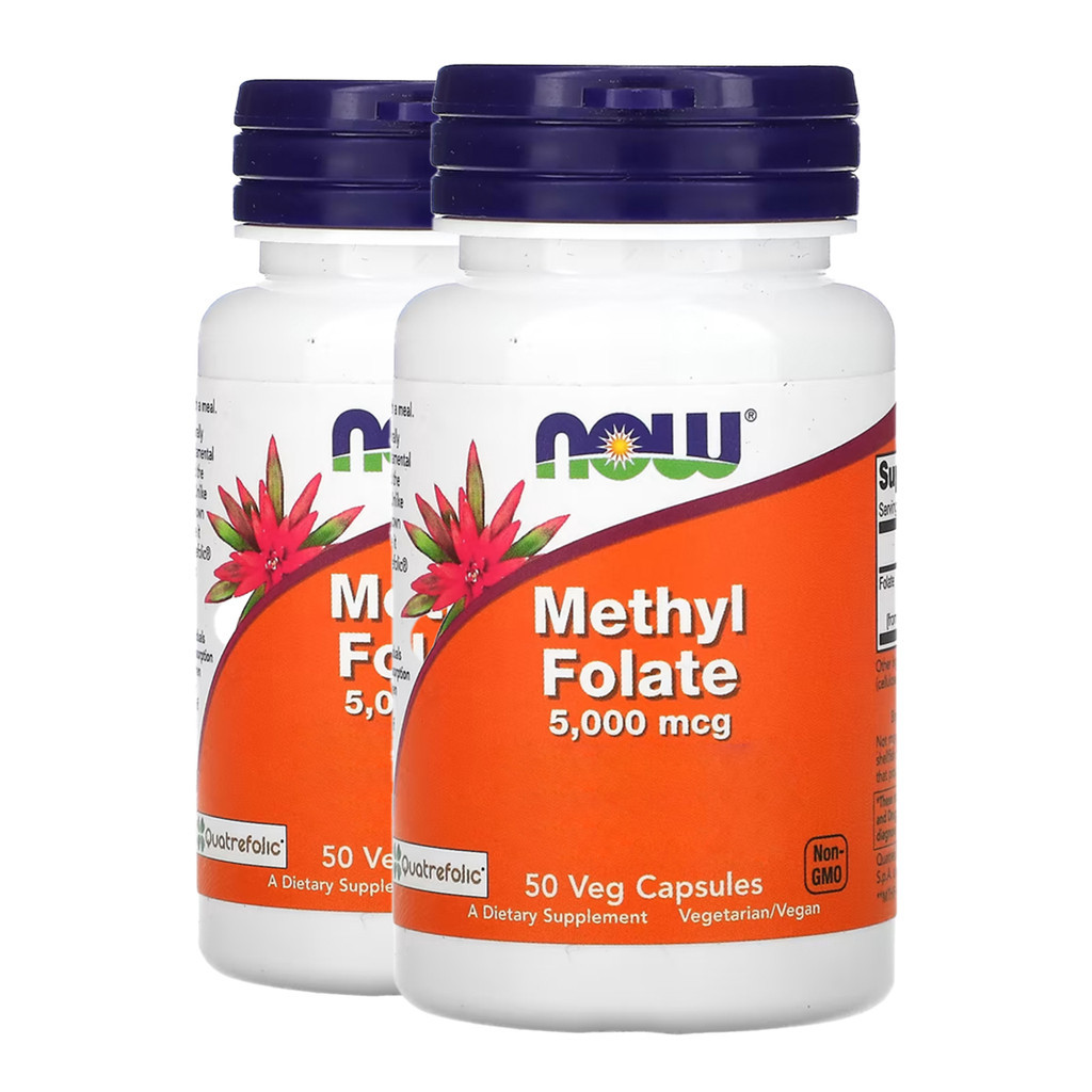 Kit 2x Folato de Methyl 5000mcg Now Foods 50 Cápsulas Importado/Made in Usa