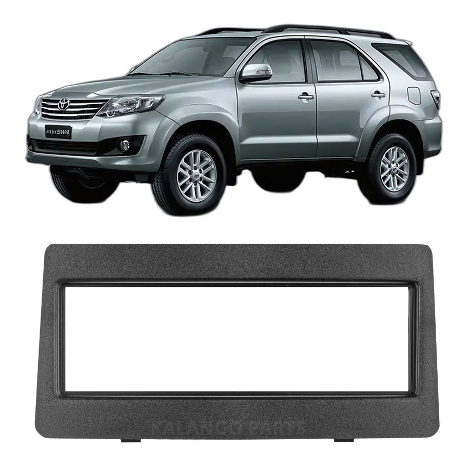 Moldura Toyota Hilux SW4 2005 a 2015 1 Din Rádio Painel Preto Permak