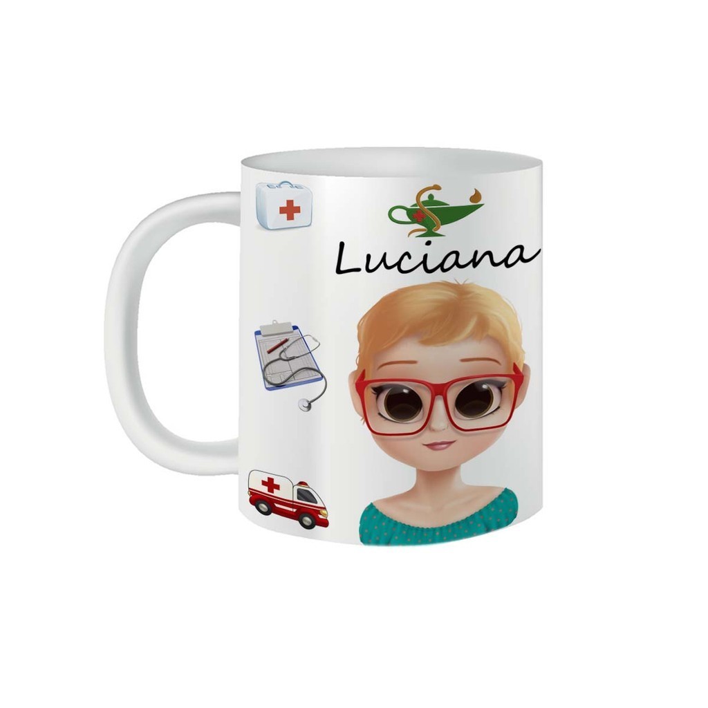 Caneca Personalizada Profissão Curso Enfermagem Avatar Nome
