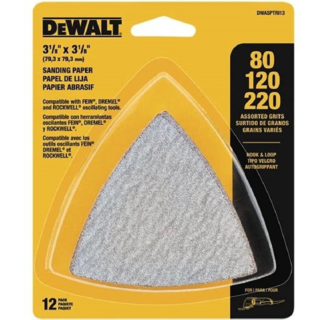 Kit de 12 Lixas para Multicortadora Multiferramenta Oscilante Grao 80 120 220 Dewalt DWASPTRI3 em Oferta na Shopee