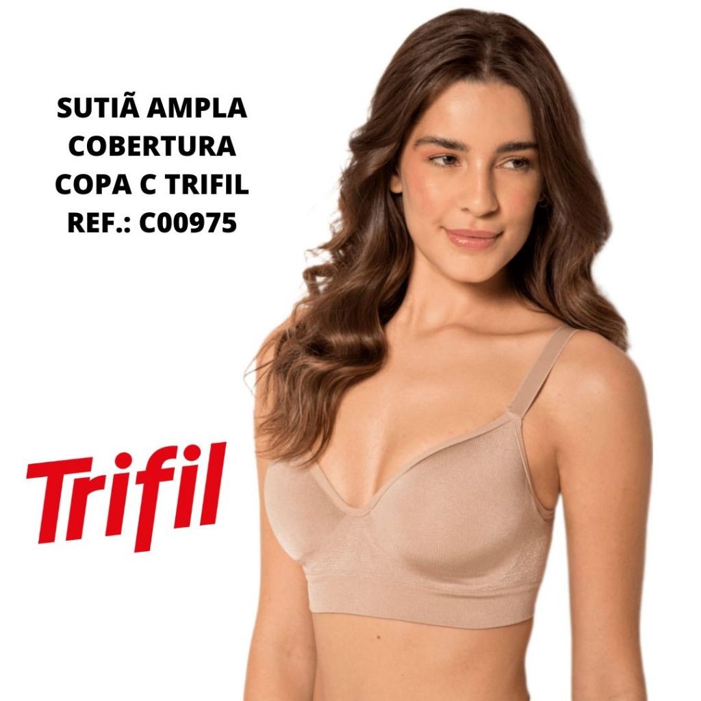 Sutiã ampla cobertura sem costura taça C Trifil Ref.: 0975 em Oferta na Shopee