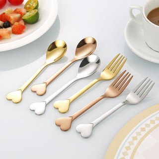 Oukeai Colher pequena de aço inoxidável Colher pequena de aço inoxidável Colher de café em forma de coração Colher de em Oferta na Shopee