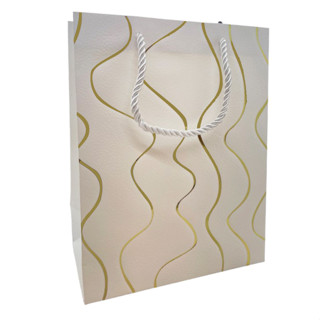 Sacola de Papel para Presente Ondas Almofadadas - Branca - 32x26x12cm - 1 unidade - Rizzo em Oferta na Shopee