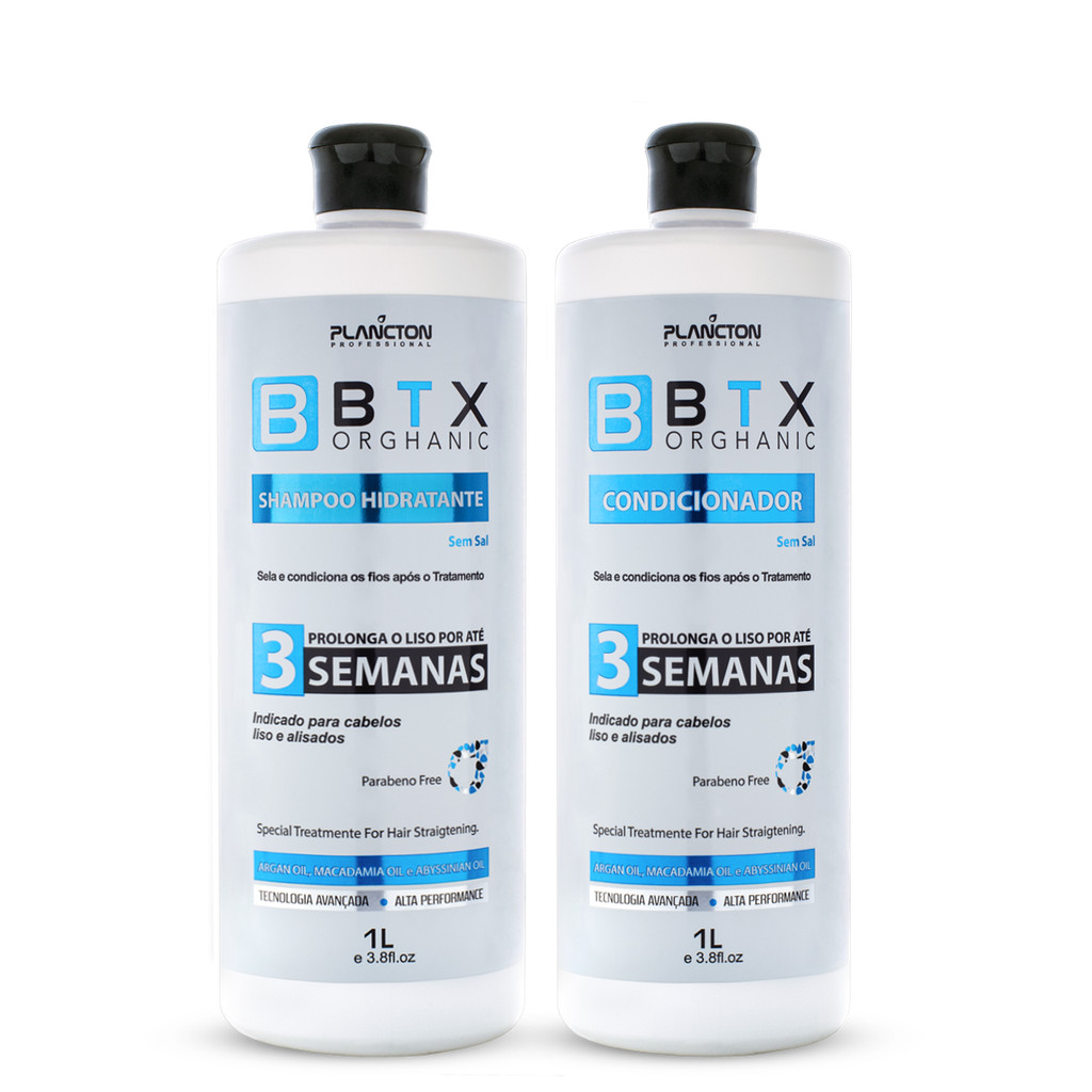 KIT BTX ORGHANIC 1 LITRO (SHAMPOO+CONDICIONADOR) - Plancton Professional