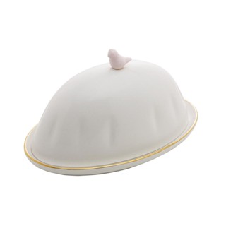 Manteigueira Wolff Birds de Porcelana Branco 16cm x 10cm em Oferta na Shopee