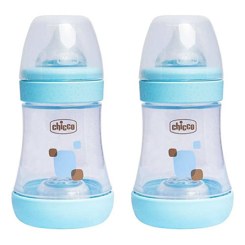 Kit 2 Mamadeiras Chicco Perfect5 Anticolica 150ml Azul 0m+