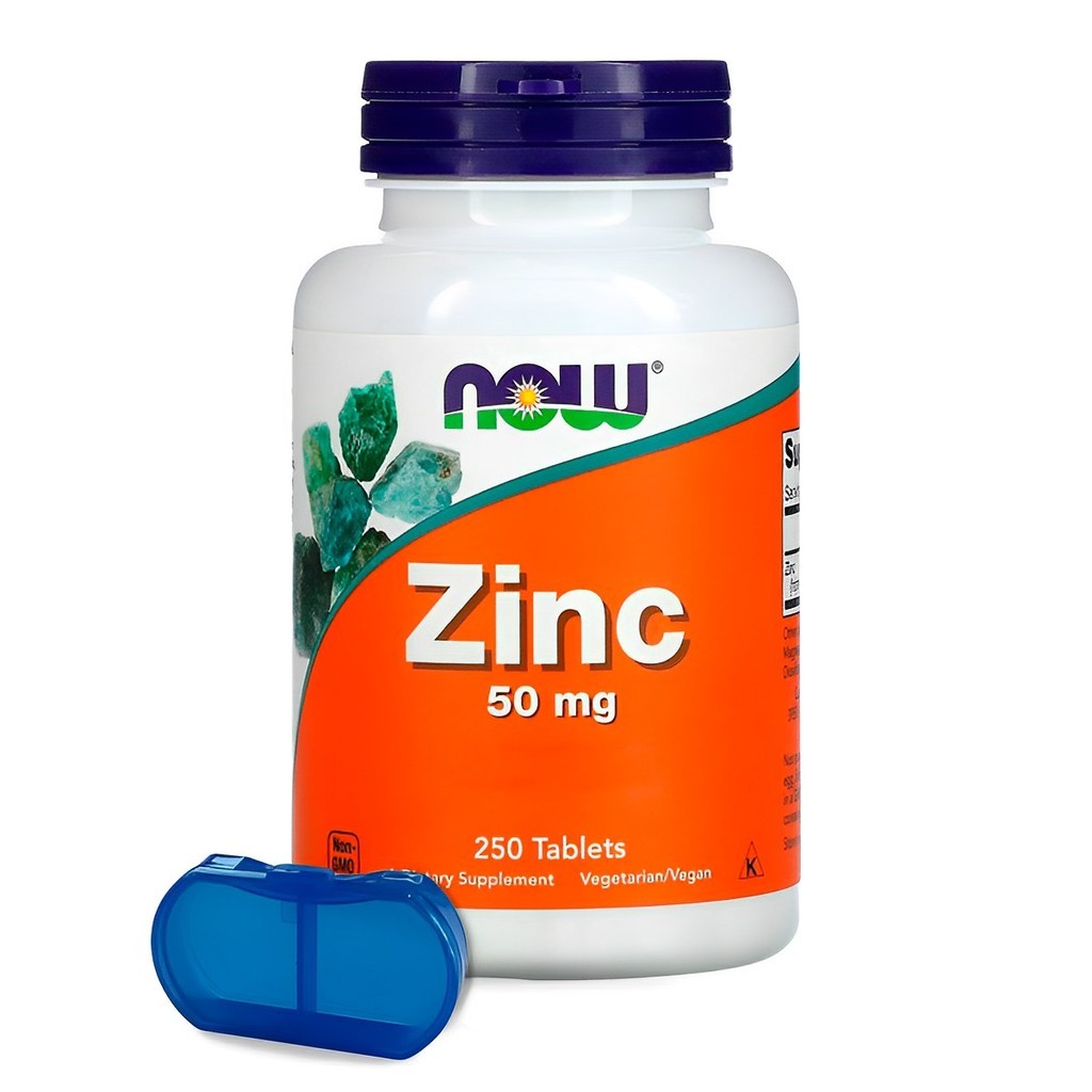 Zinco Gluconato 50mg Now Foods 250 Tablets + Porta Cápsulas