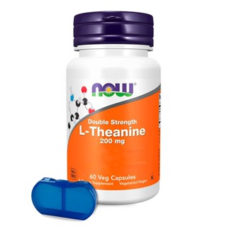 L-teanina 200mg Now Foods L-Theanine 60 Veg Cáps Importado + Porta Cápsulas em Oferta na Shopee