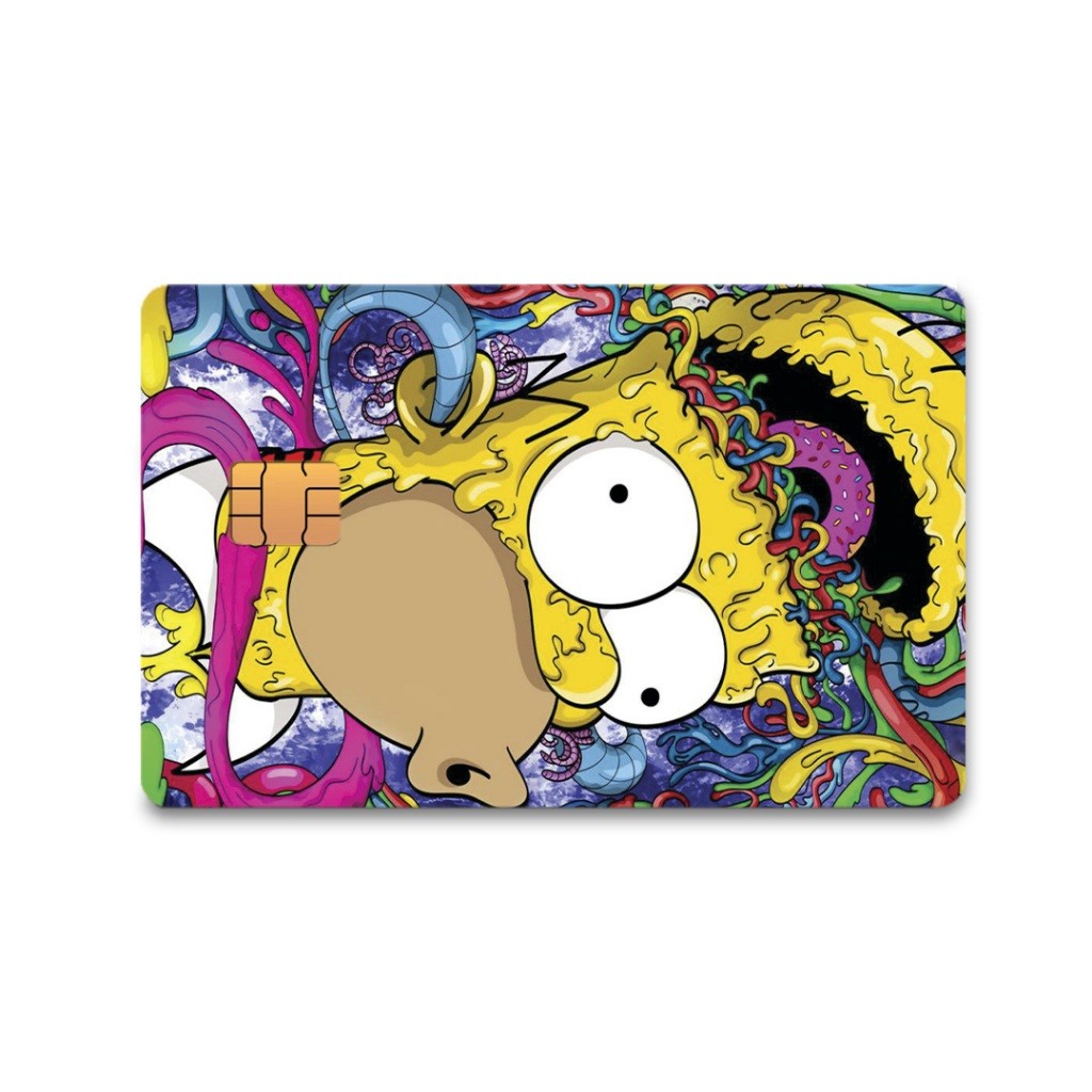 Skin Adesiva Homer Pintura Adesivo Para Cartão de Crédito e Débito Adesivo Removível 1 Unidade Frente
