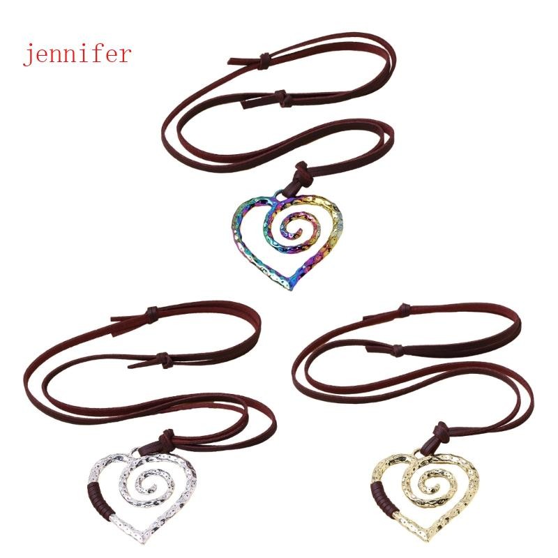 jennifer Fashion Necklace Colar Vintage Heart Pendant Sweater Chain Leathers Tecidos Colares Europeus Americanos Gargantilha Clavícula