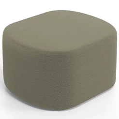 Puff Decorativo Orgânico para Living Quarto 70cm Doha W01 Bouclê Verde Oliva - Lyam Decor