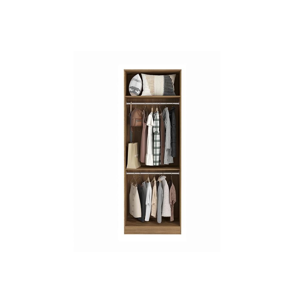 Guarda-Roupa 2 Portas 2 Cabideiros Kappesberg Adapt Nogueira/Azul 80cm - Home & Living