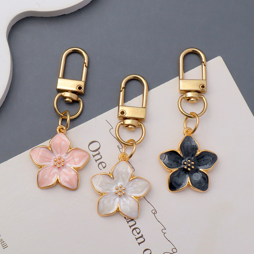 Simples Cor Sólida Sakura Chaveiro Linda Flor Para Mulheres Menina Bolsa Fone De Ouvido Caso Pingentes Presentes Festa