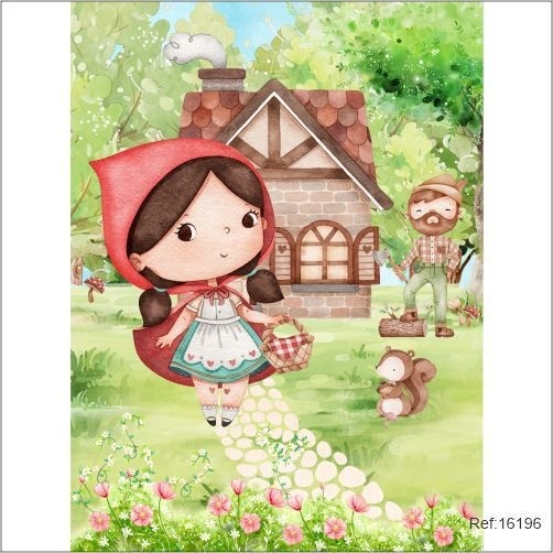 Painel Chapeuzinho Vermelho Vertical Em Tecido 1,50x2,00  em Oferta na Shopee