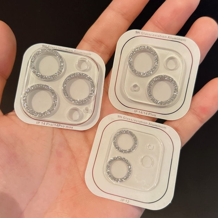 Tudo-Em-Um Glitter Lente Filme Protetor De Câmera Caso De Telefone IPhone 17 Pro Max 16 11 12 13 14 15 Plus Mini Capa An