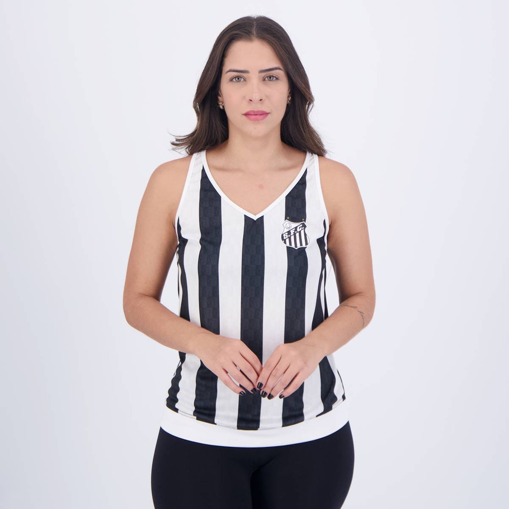 Regata Santos Canoeing Feminina Preta e Branca - Women Clothes