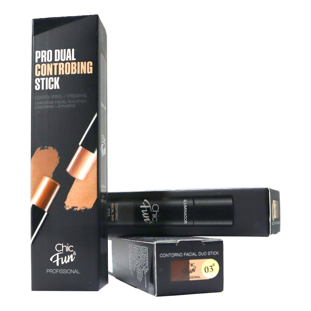2 Caixas Bastão De Contorno E Iluminador 2 Em 1 Facial Maquiagem