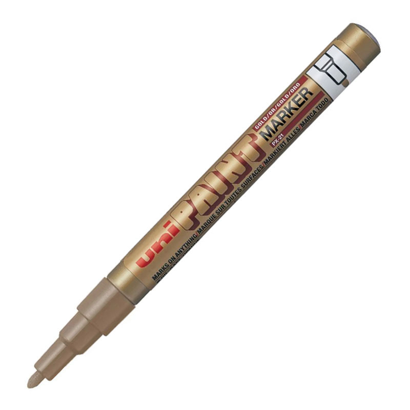 Pincel marcador permanente Paint Marker Ouro PX-21 Uni-Paint
