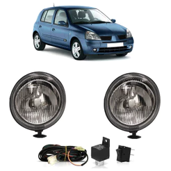 Kit Par Farol Milha Auxiliar Clio 1999 2000 2001 2002 Botão Modelo Universal
