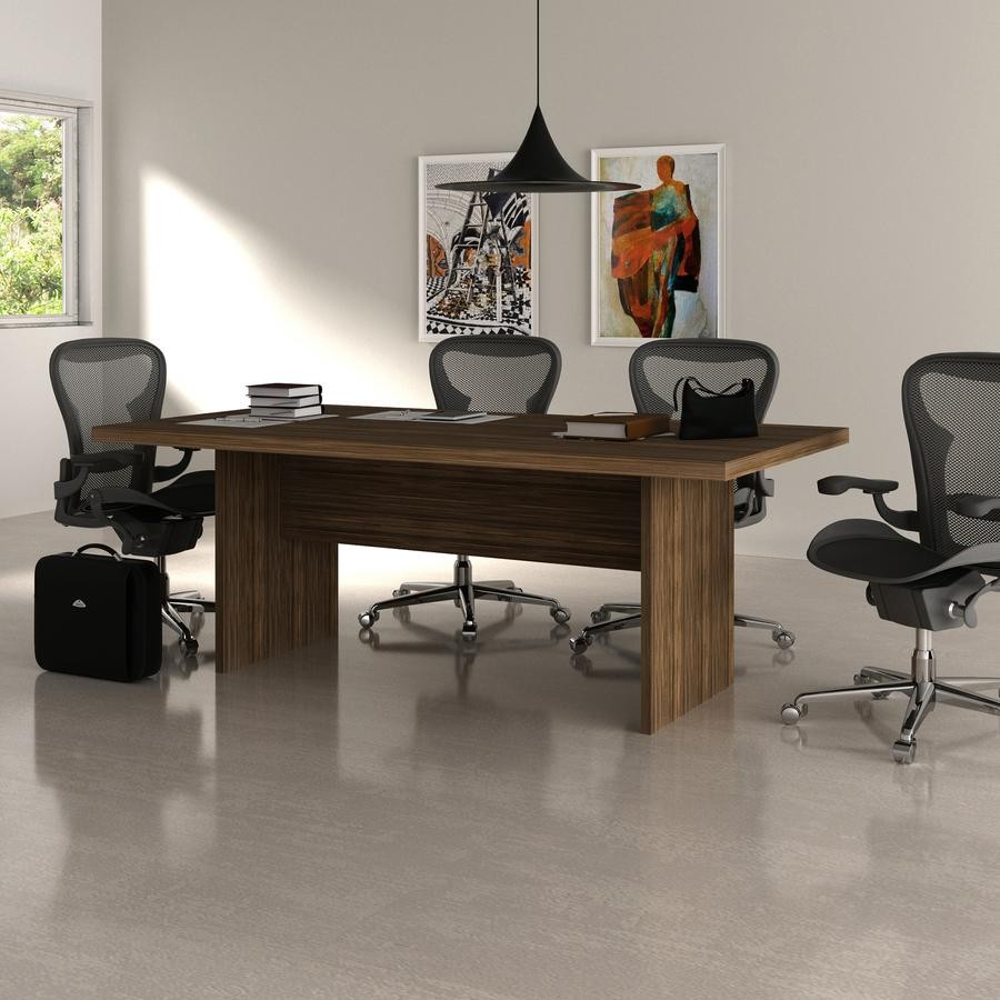 Mesa Escritório Reunião Grande 200x100cm Até 6 cadeiras Nogal em Oferta na Shopee