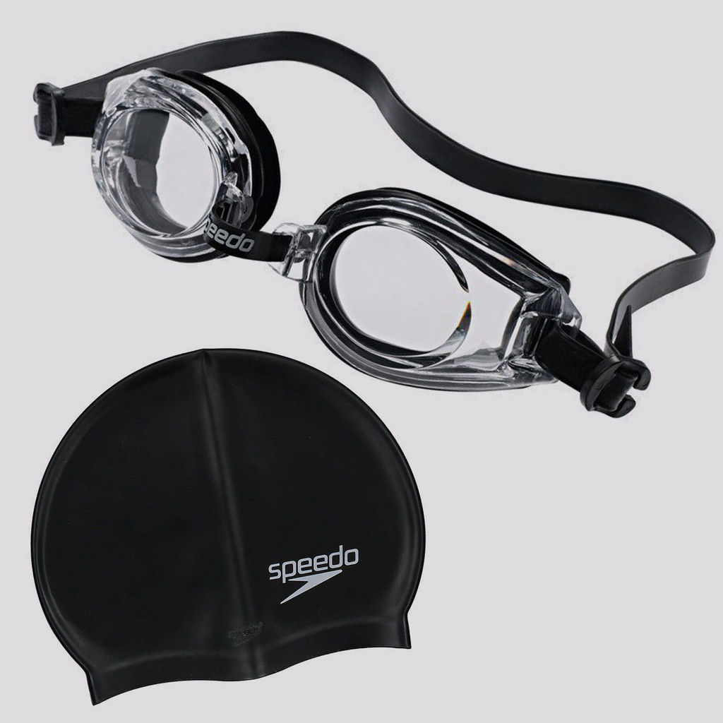 Kit Speedo Touca e Óculos de Natação Preto em Oferta na Shopee