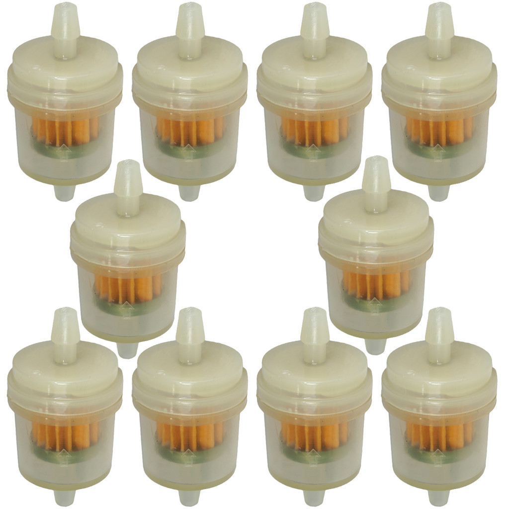 Kit 10 filtros de combustível motos carburadas CG125 CG150 YBR125 XTZ125 C100 Biz100 Biz125 XTZ125