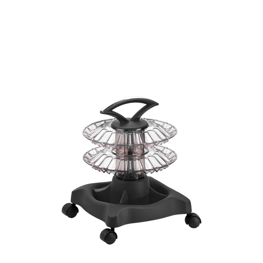 Carrinho Auxiliar Manicure Para 40 Esmaltes Giratório Preto Com Rodinhas 2 Prateleiras Dompel Style - Beauty