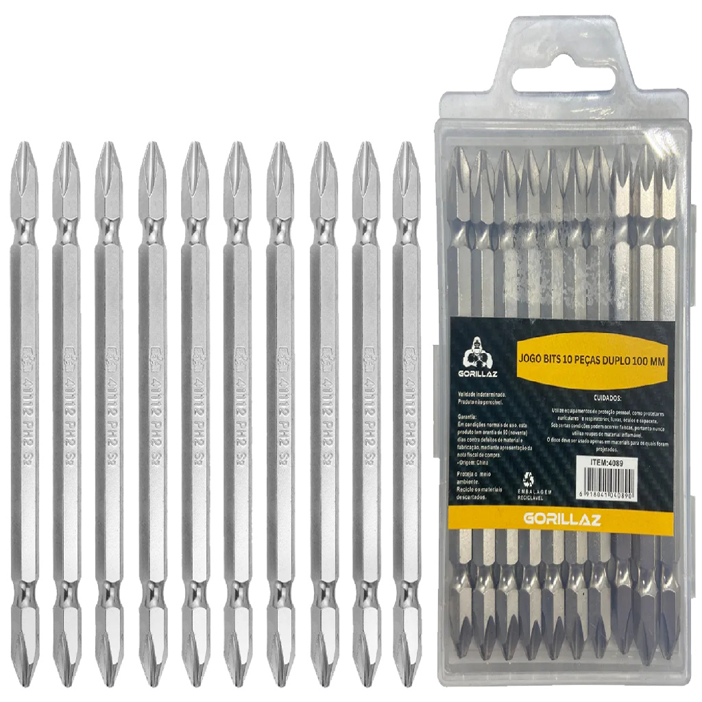 Kit 10 Bits Para Parafusadeira Furadeira 10mm Longo Ponteira em Oferta na Shopee