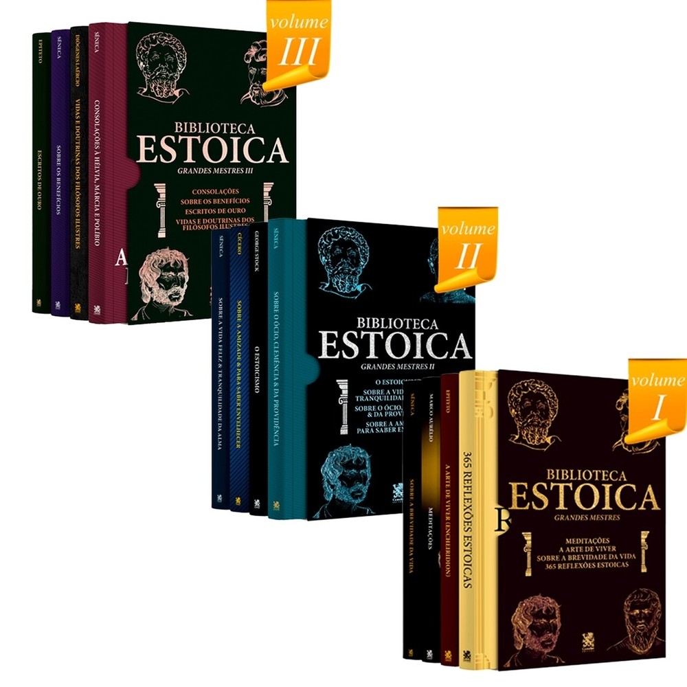 Combo Biblioteca Estoica - Kit com 3 Boxes em Oferta na Shopee