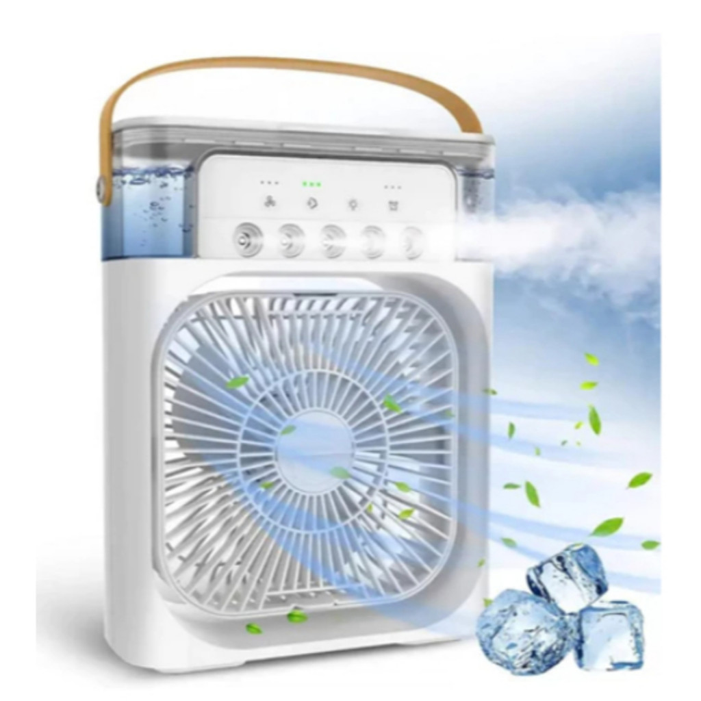 Refrigerador De Ar Ventilador Umidificador Portátil Com Led Reservatório De Água Cor aleatória
