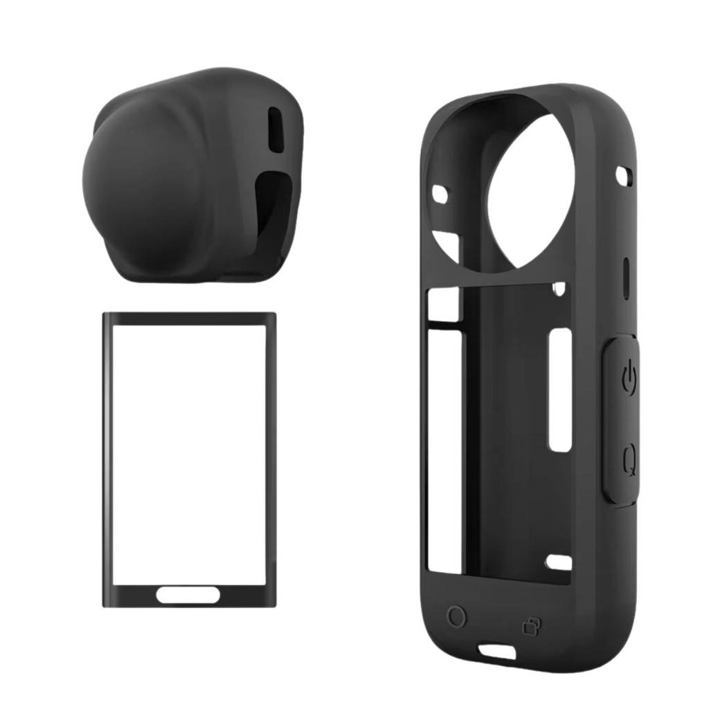 Case Silicone Emborrachado Para Câmera Insta360 X4+ Película